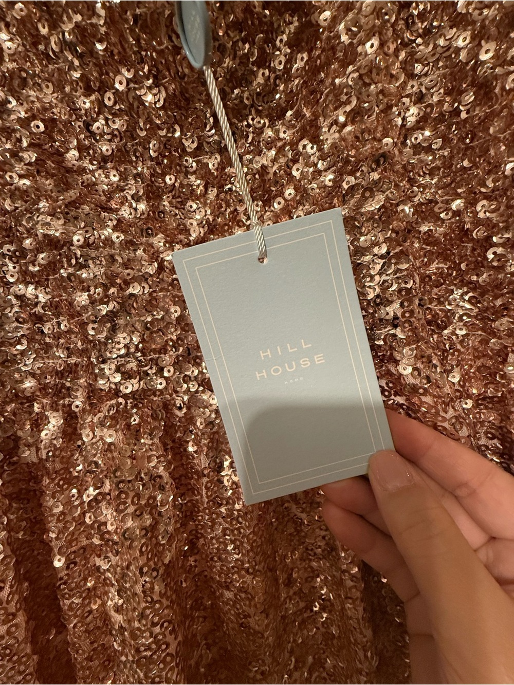 Hill House Sequin Smocked Midi Dress - Blush - Picture 7 of 8